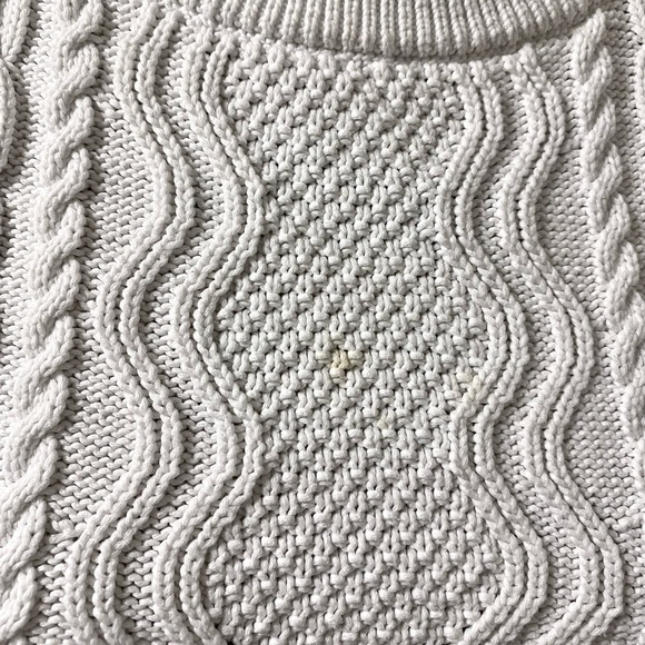 Banana Republic White Sweater with Red, White, and Blue Striped Trim - Picture 3 of 4